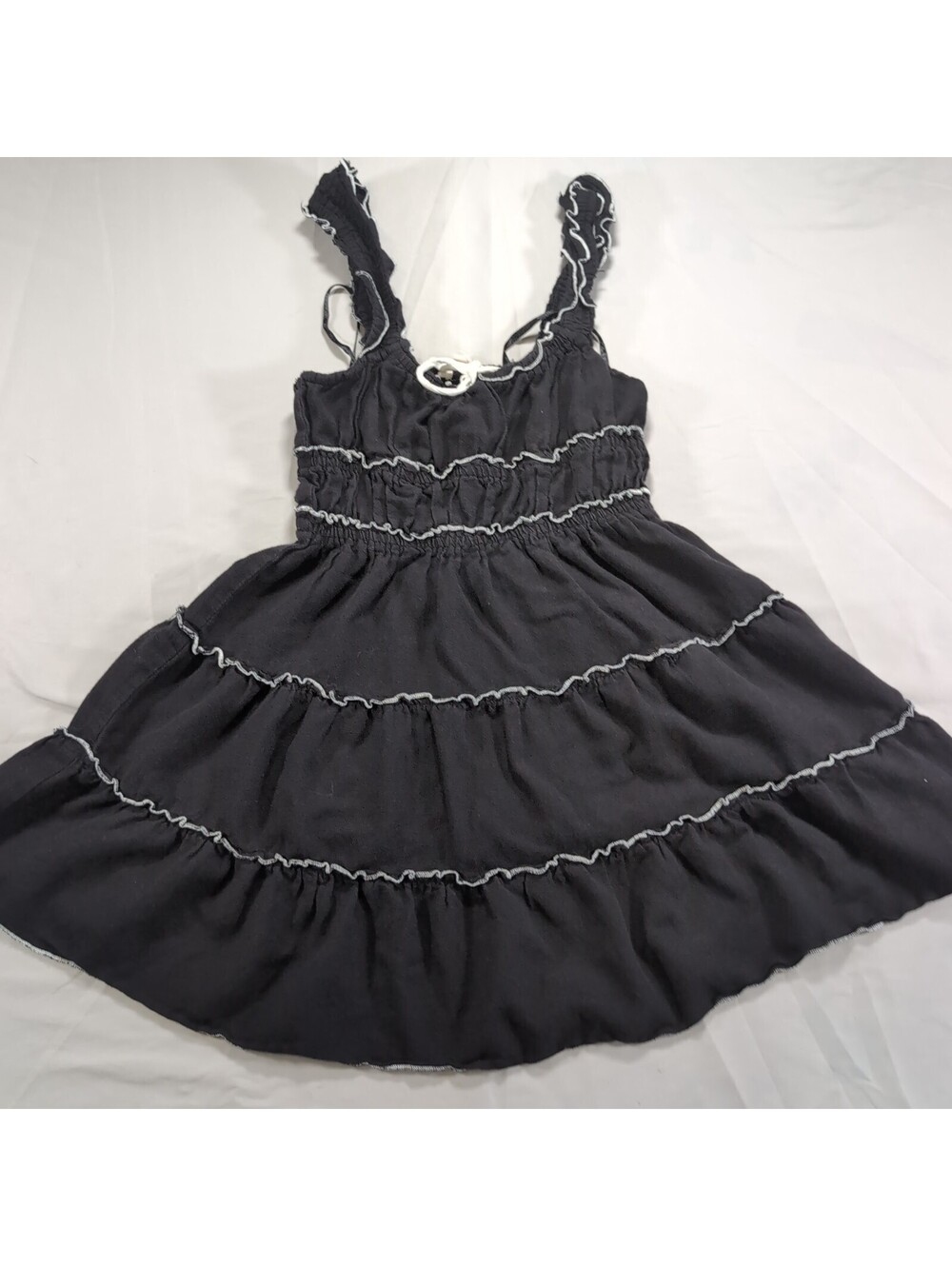 Sim & Sam Ruffle Tiered Smocked Mini Dress Size Small